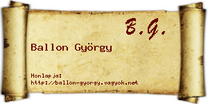 Ballon György névjegykártya