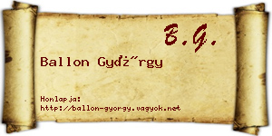 Ballon György névjegykártya