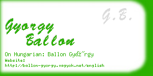 gyorgy ballon business card